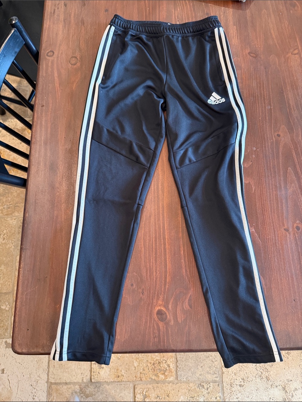 adidas Black Jogger Pants with White Side Stripes